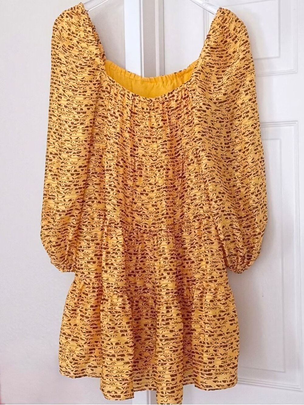 Alice + Olivia Rowen Tiered Floral Print Satin Mini Dress Rome Floral Tuscany M - Picture 2 of 13
